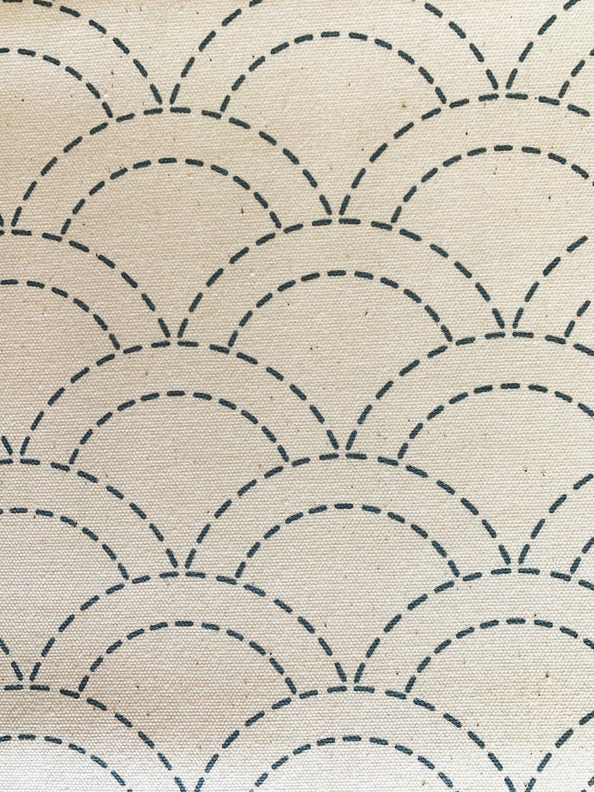 Olympus - Waves Pre-Printed Sashiko Cotton Fabric - Ivory White