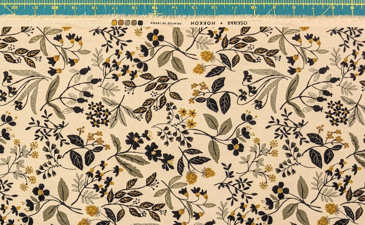 Hokkoh - Enchanted Wildflowers Brushed Cotton Fabric - Beige