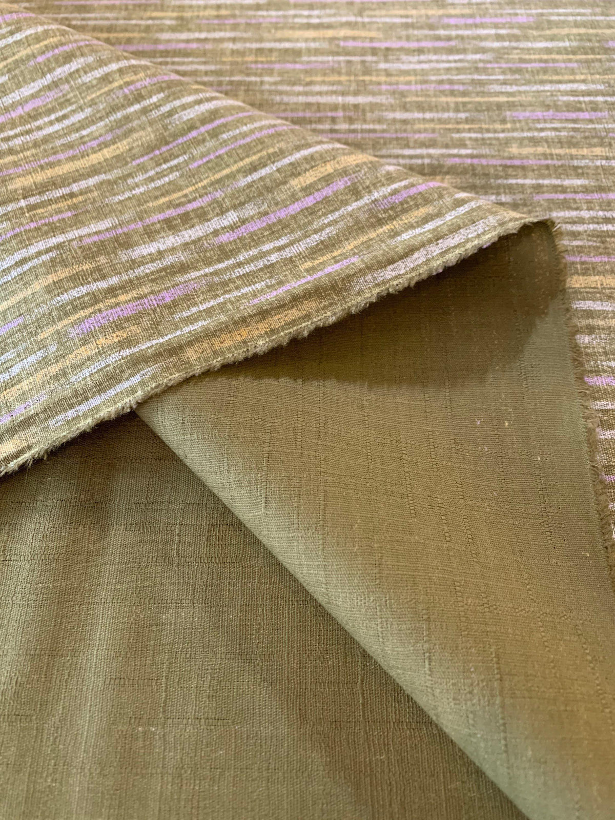 Morikiku - Chalk Stripe Cotton Dobby - Green