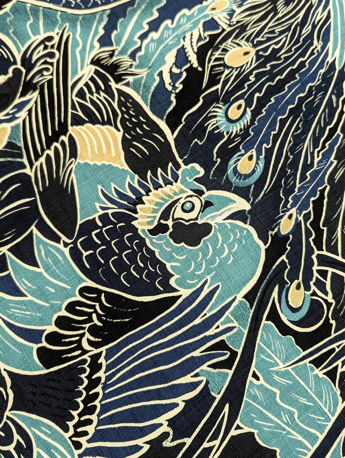 Kobayashi - Rising Phoenixes Cotton Dobby - Blue