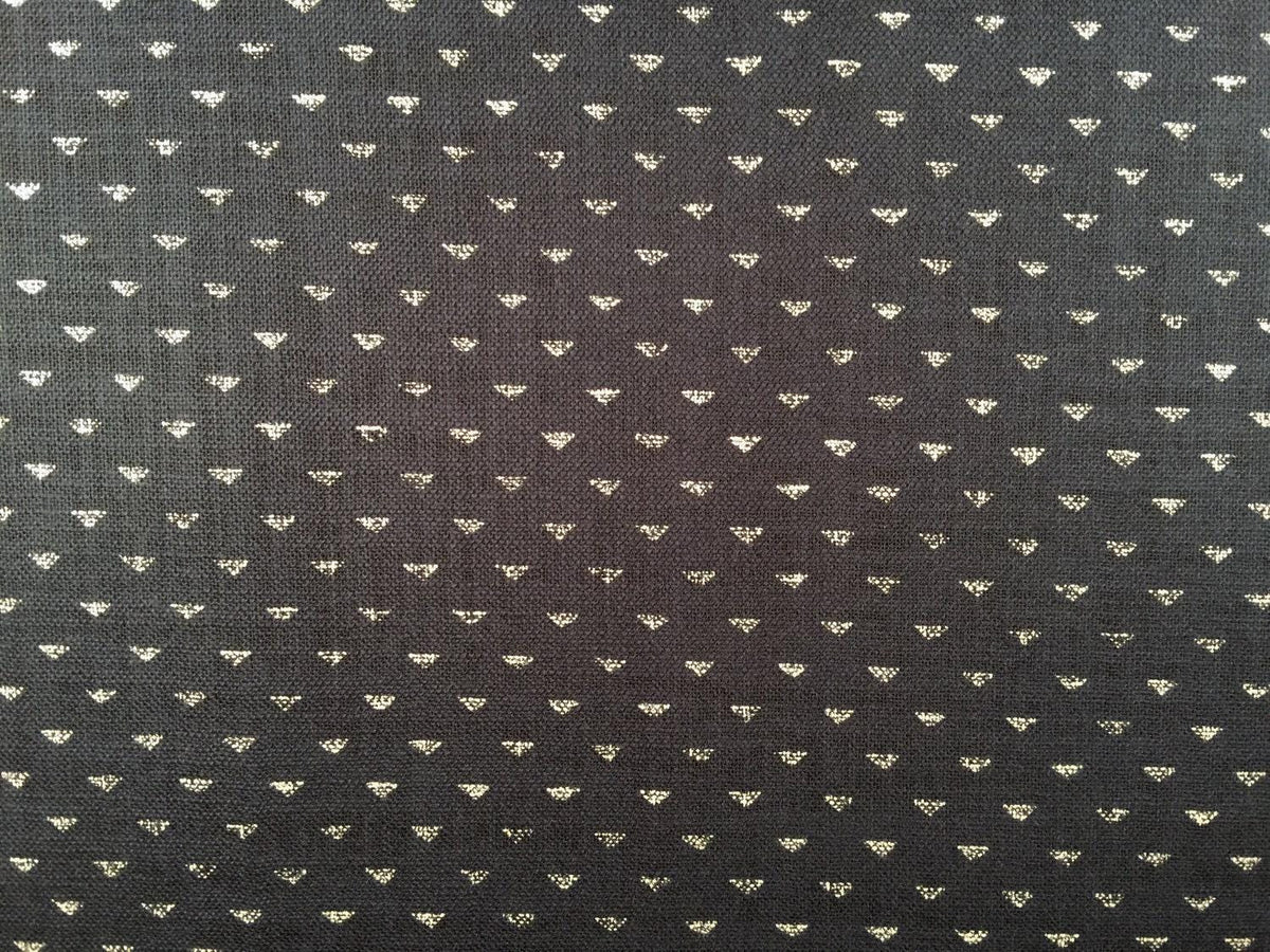 Sevenberry - Tiny Triangles Print Cotton Fabric - Navy Indigo and Beige