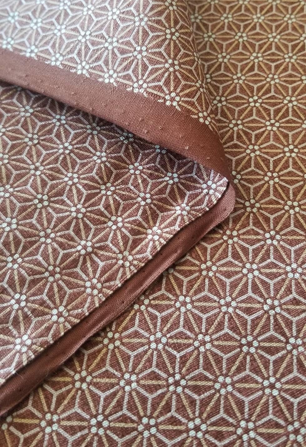 Morikiku - Hemp Leaf Star Cotton Dobby - Mulberry