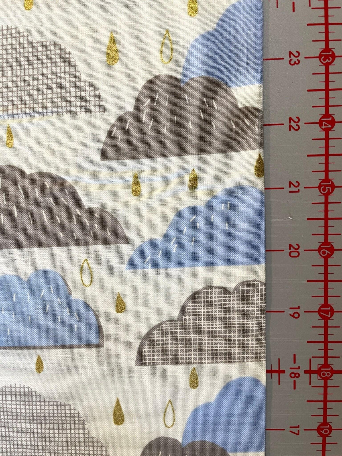 Hokkoh - Rain Clouds Cotton Fabric - Blue Gray