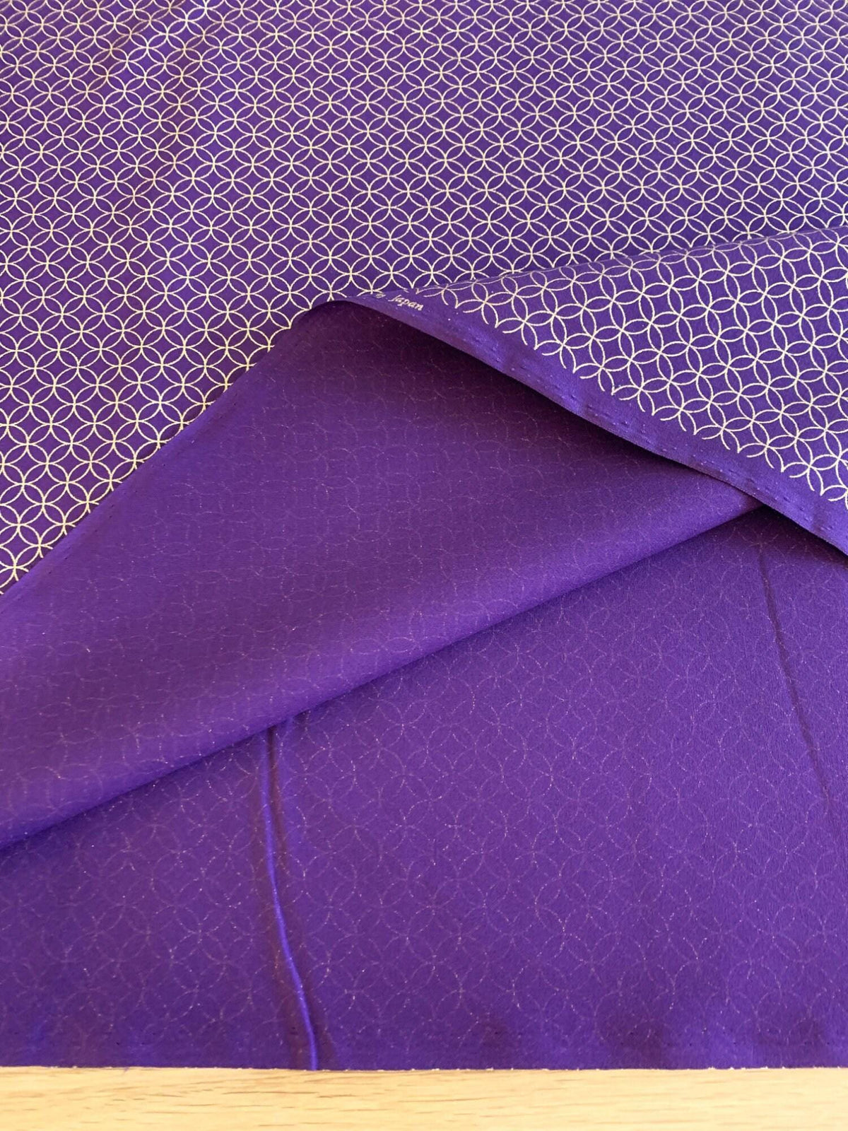 Sevenberry - Golden Shippo Circles Cotton Fabric - Purple