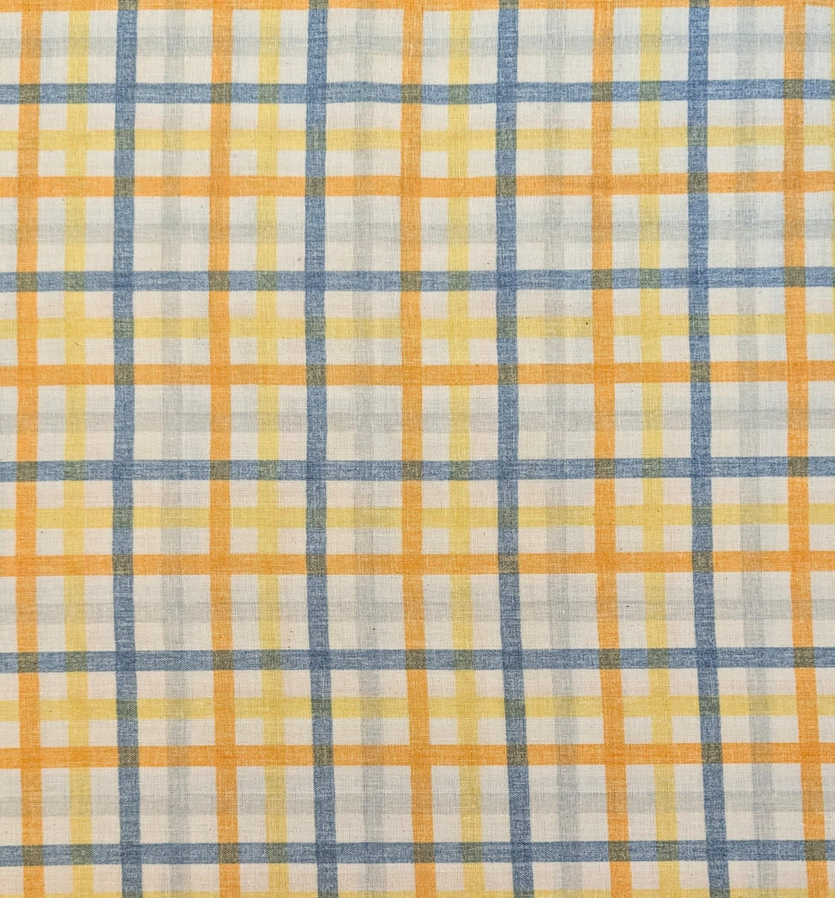 Sevenberry - Plaid Cotton Double Gauze - Blue Orange Yellow