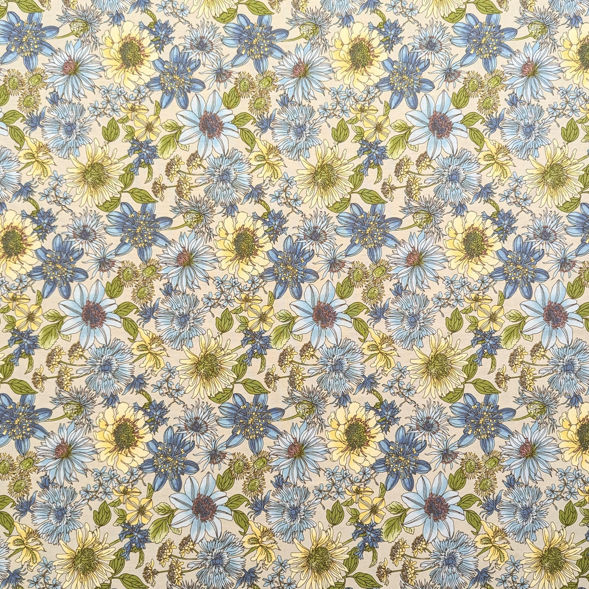 Hokkoh - Meadow Bouquet Cotton Fabric - Earl Gray