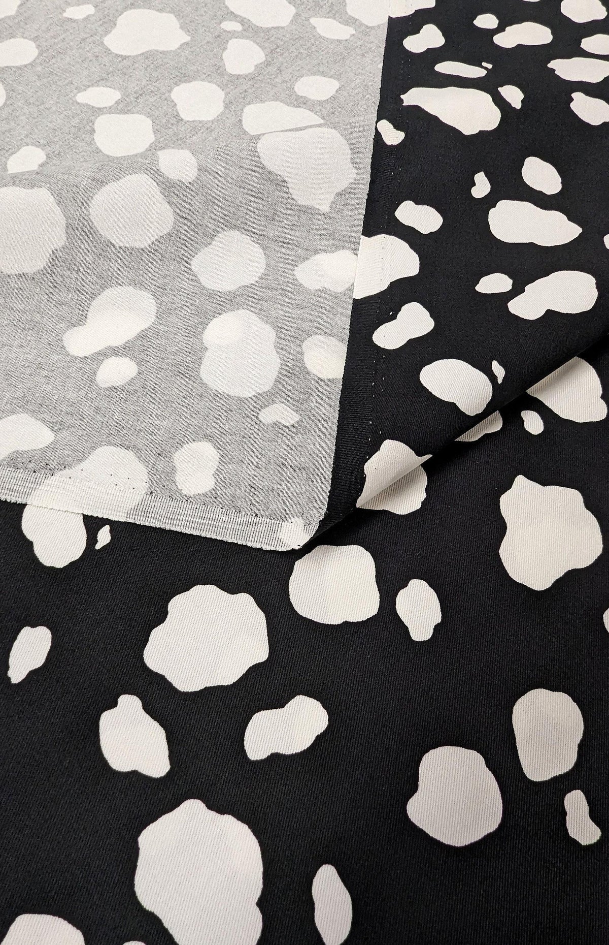 Koyama - Cow Print Cotton Fabric - Black and White