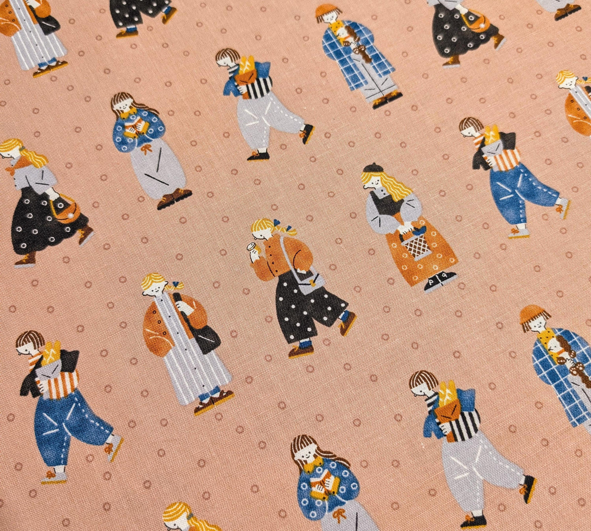 Cosmo - Scandinavian Folk Japanese Cotton Fabric - Pink