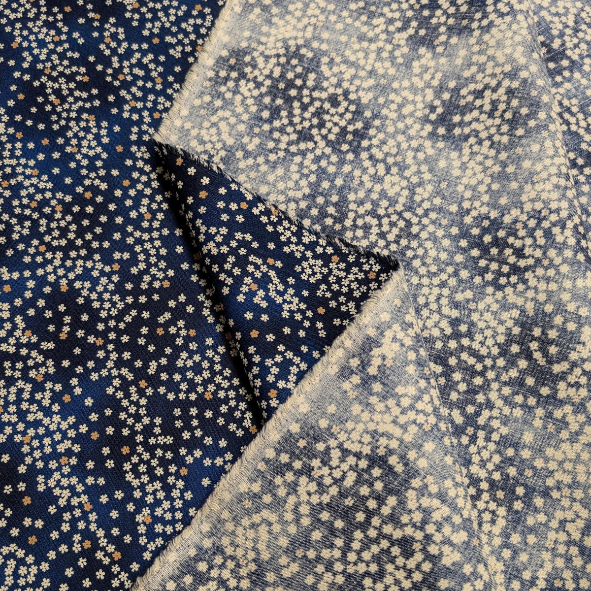 NEW Cherry Blossom Sky Sevenberry Japanese cotton fabric 88234-2-1 navy blue