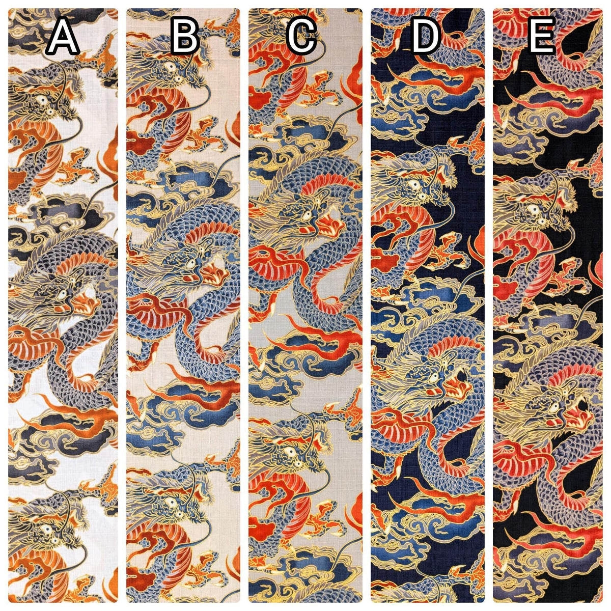 NEW Golden Dragons Hokkoh Japanese cotton dobby fabric 1025-100-1 B beige
