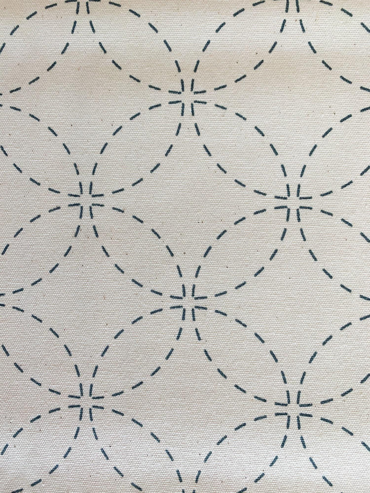 Olympus - Shippou Pre-Printed Sashiko Cotton Fabric - Ivory White