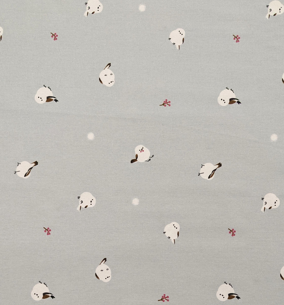 Cosmo - Winter Chickadees Cotton Oxford - Gray