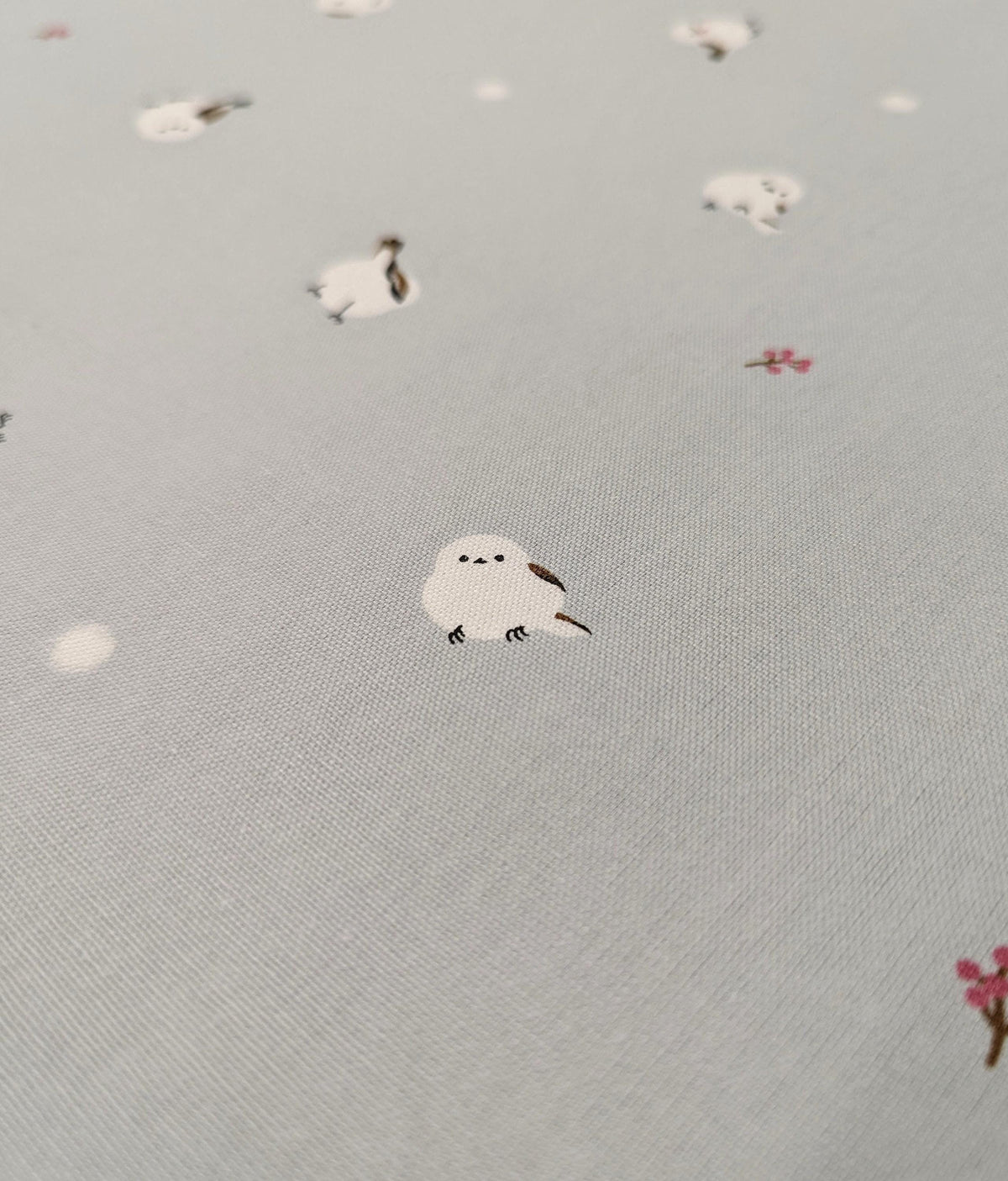 Cosmo - Winter Chickadees Cotton Oxford - Gray