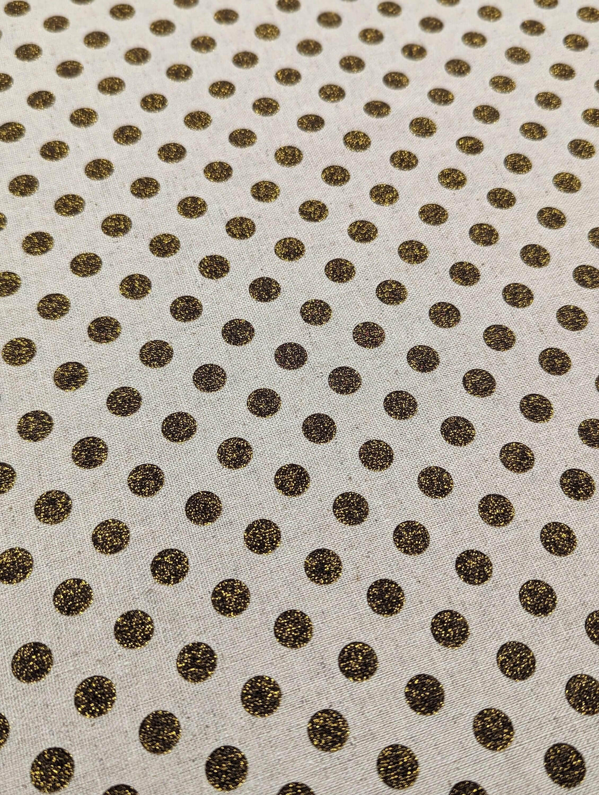 Senyo - Glittering Polka Dots Cotton Oxford - Gold and Natural