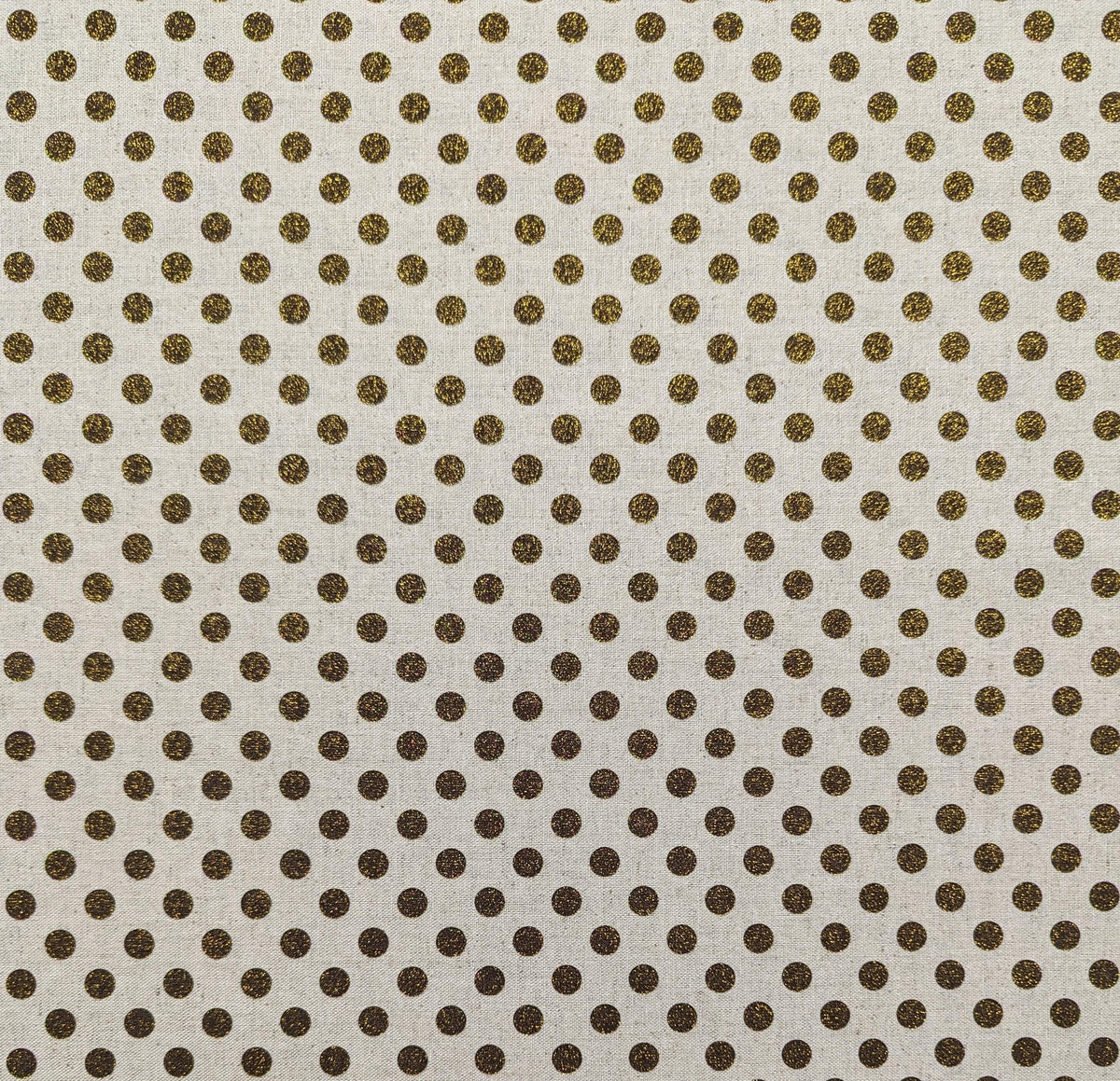 Senyo - Glittering Polka Dots Cotton Oxford - Gold and Natural