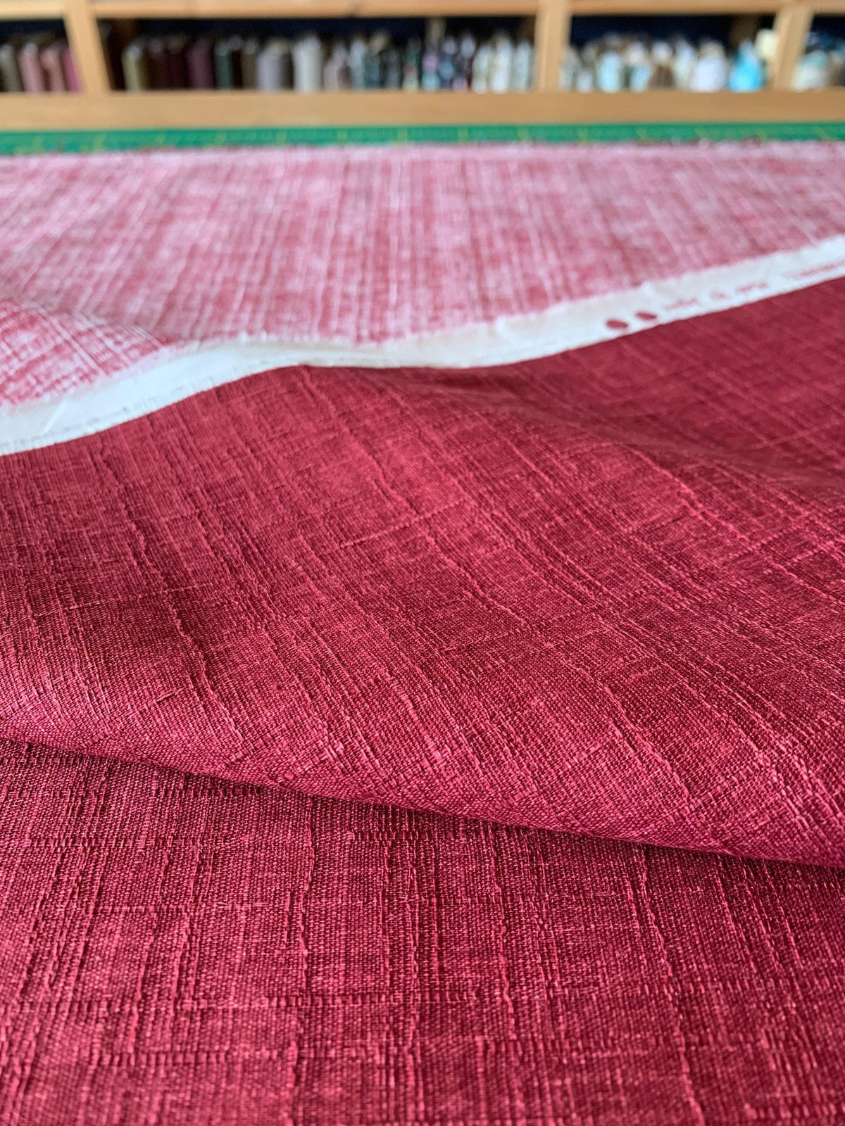 Sevenberry - Solid Color Cotton Dobby - Cranberry Red