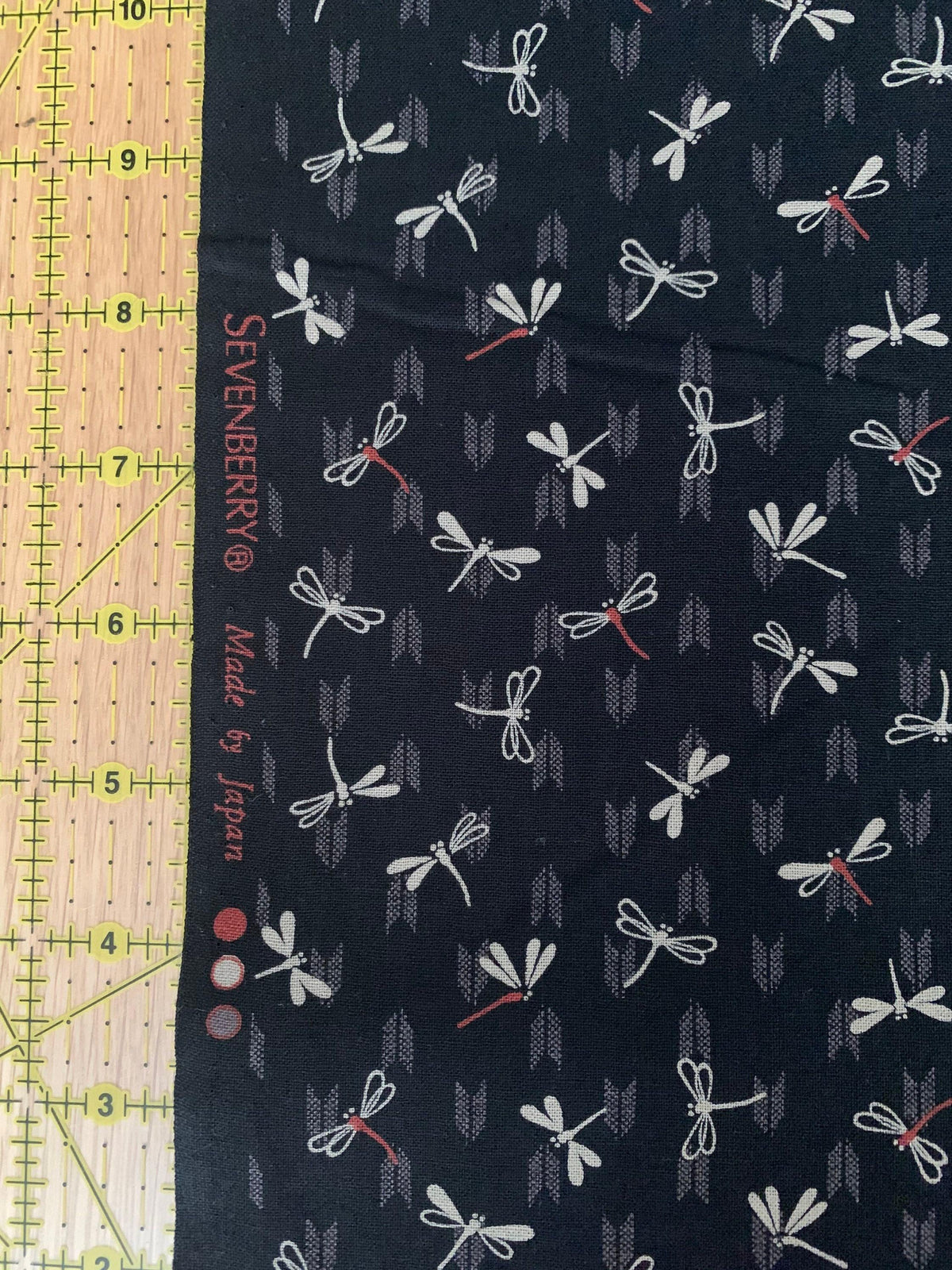 Sevenberry - Dragonflies with Arrows Cotton Fabric - Black