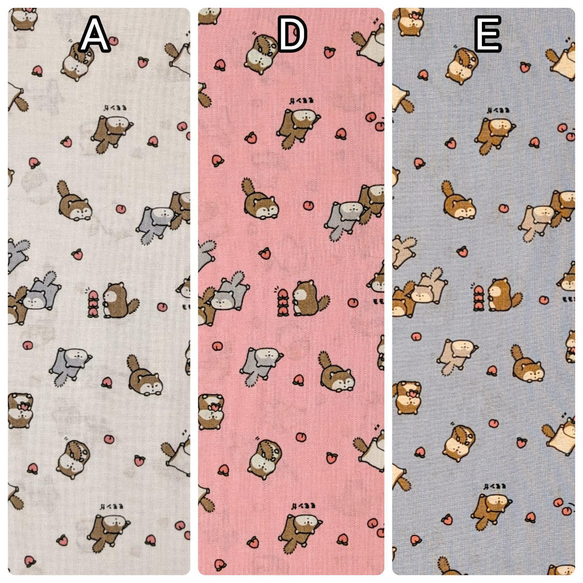 Cosmo - NEW Flying Squirrels & Peaches Cotton - White