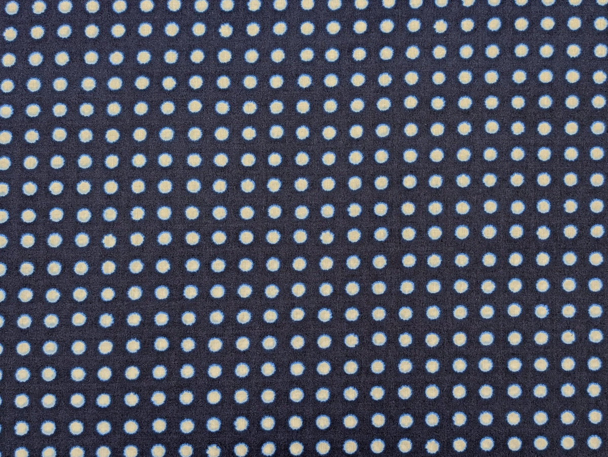 Sevenberry - Polka Dot Printed Shibori-Style Collection Cotton Fabric - Dark Blue