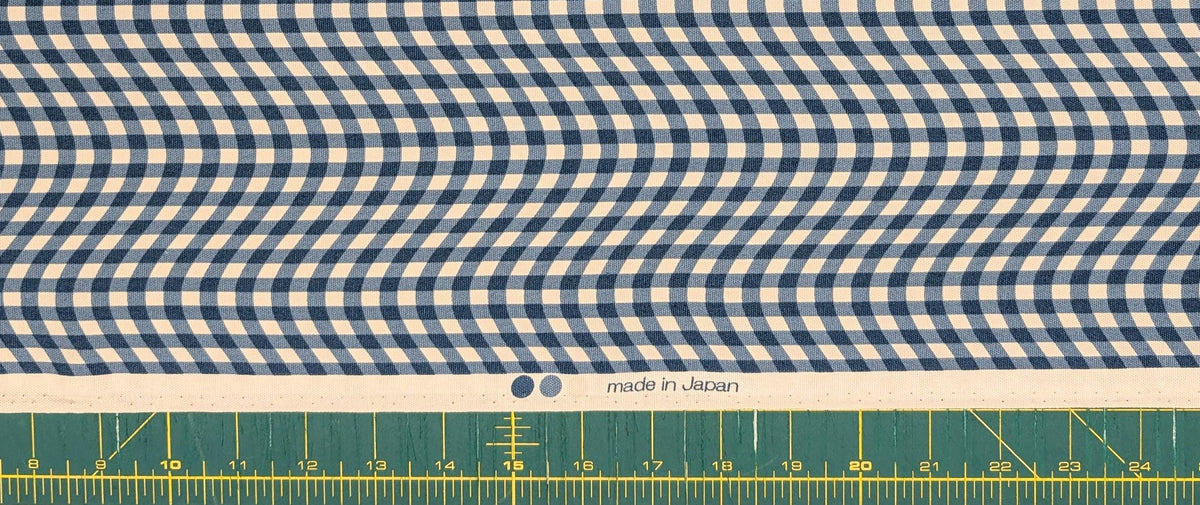 Hishiei - Warped Gingham Cotton Oxford Canvas - Blue