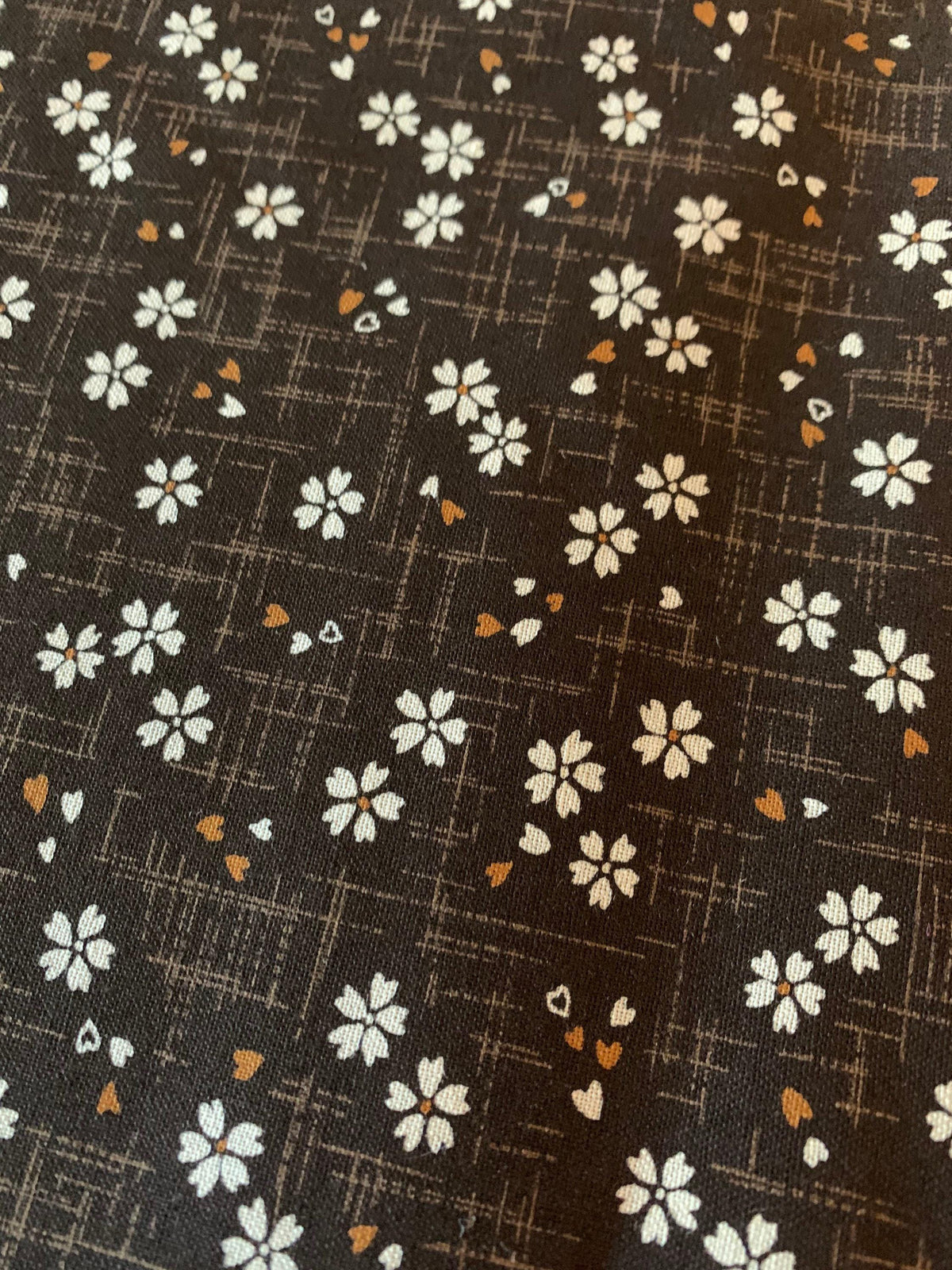 Sevenberry - Tiny Cherry Blossoms Cotton Fabric - Brown