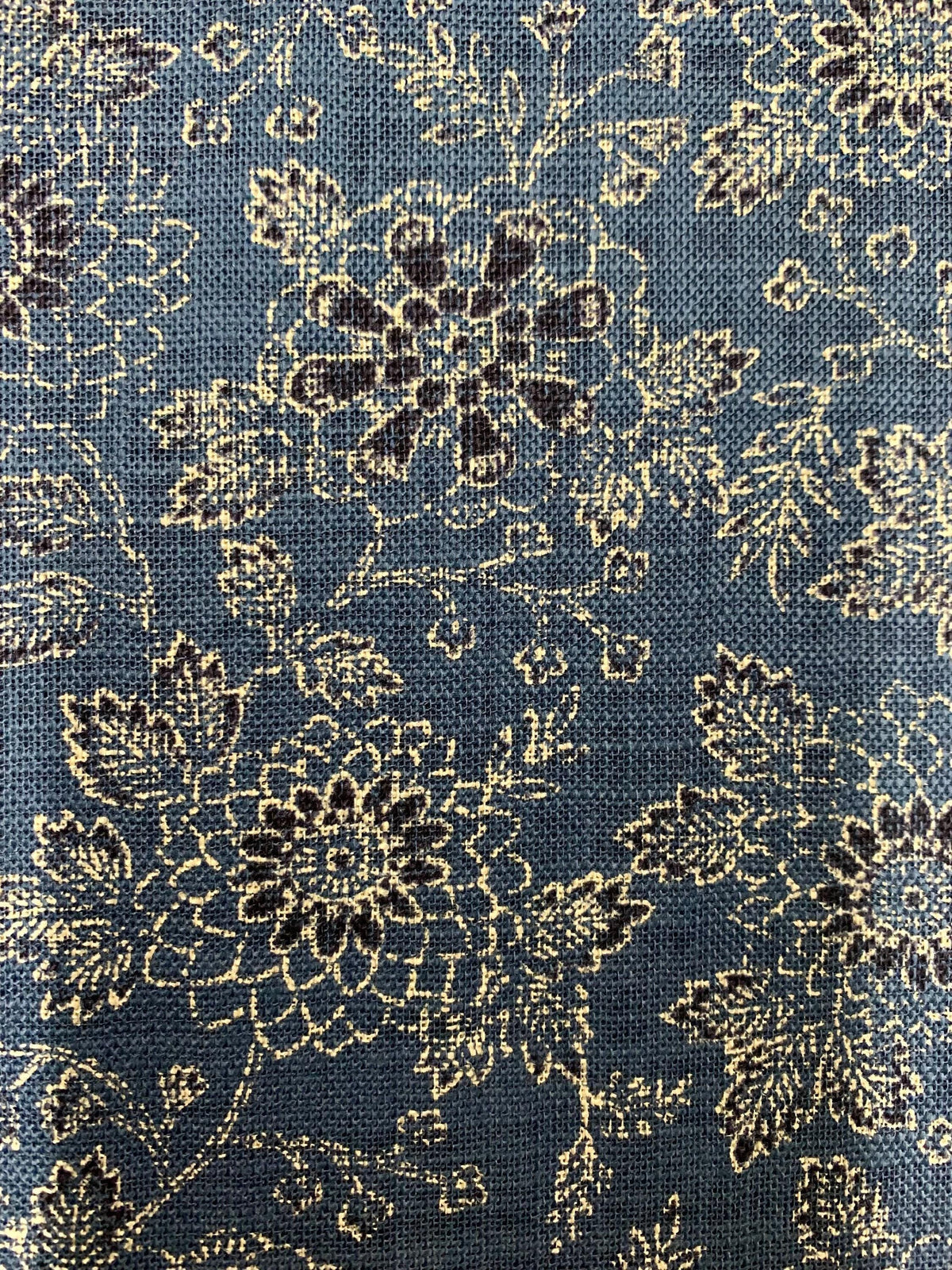 Sevenberry - Vintage Floral Cotton Fabric - Medium Blue