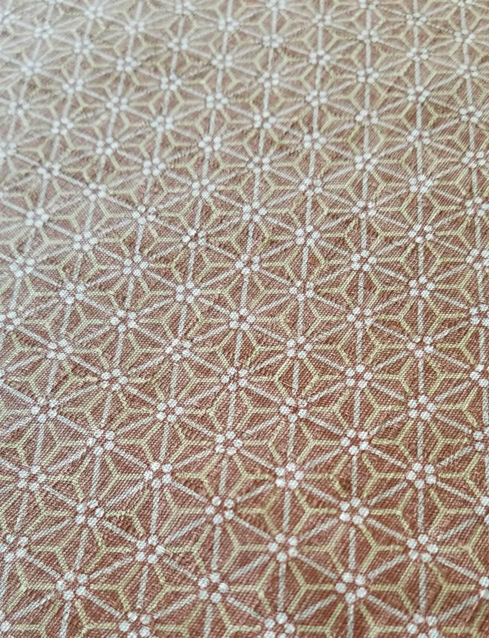 Morikiku - Hemp Leaf Star Cotton Dobby - Peach
