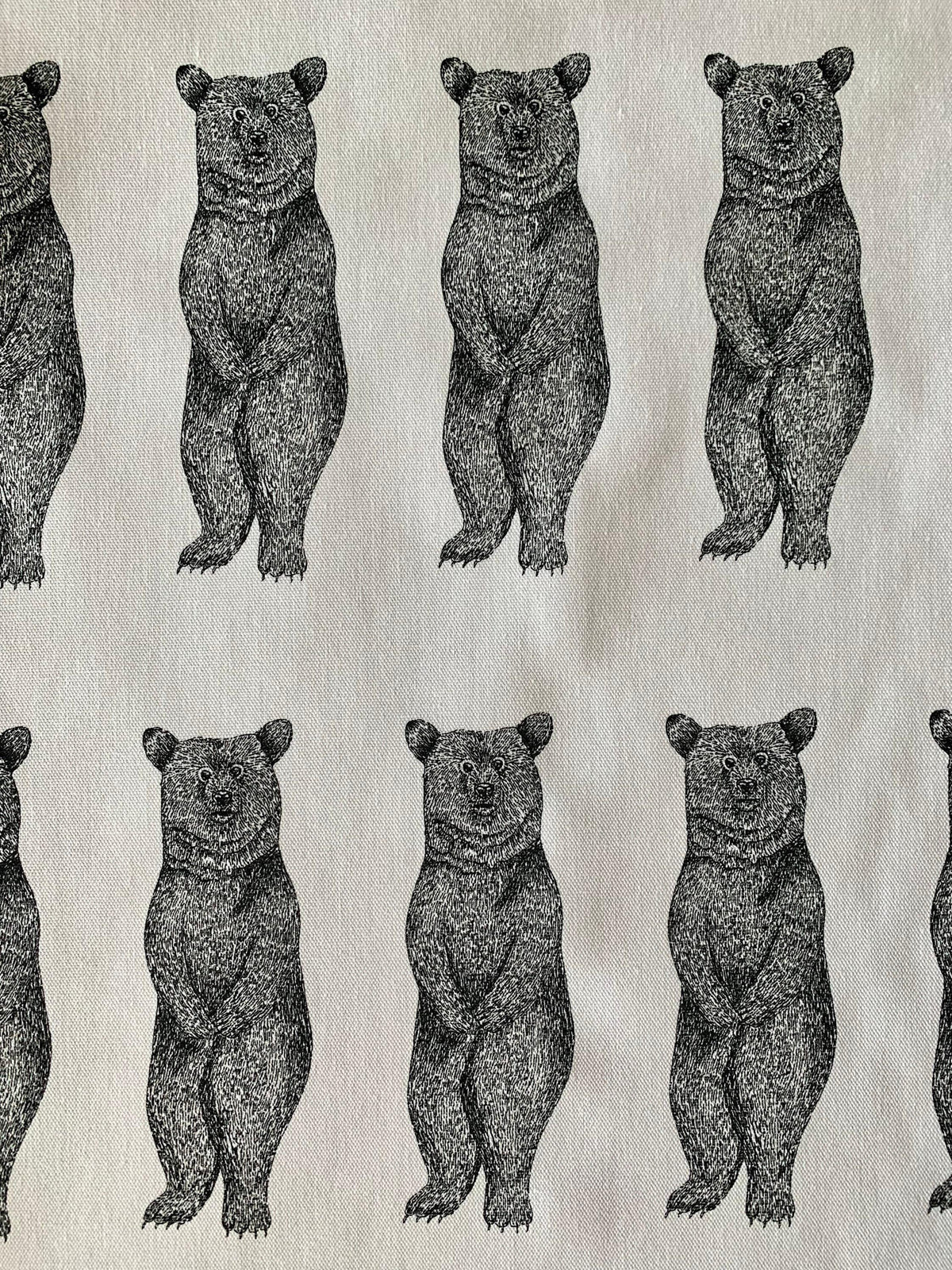 Koizumi - Big Bear Cotton Fabric Panel - White Black