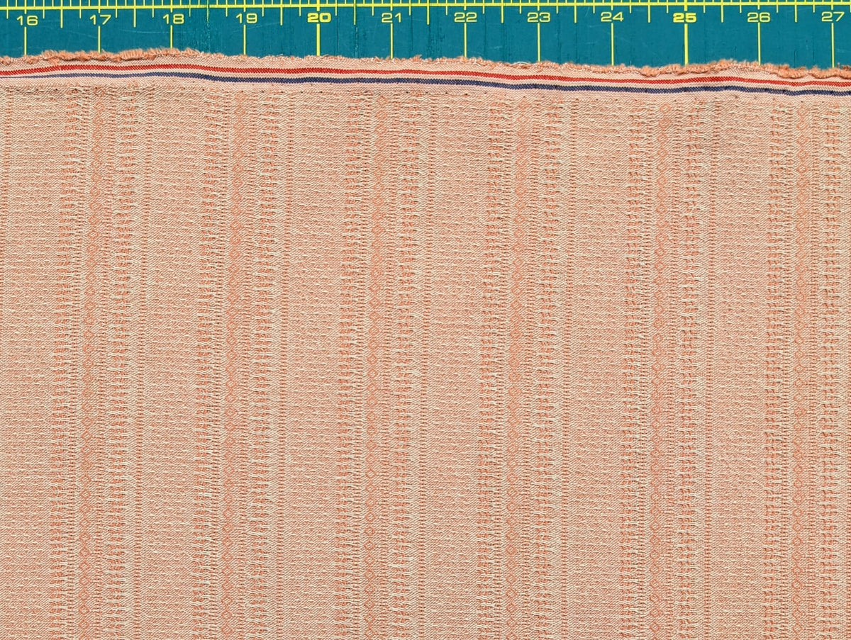 Textile Pantry - Junko Matsuda Yarn Dyed Textured Cotton Fabric - Coral