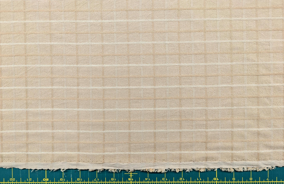 Japanese yarn dyed plaid grid cotton fabric 4547-343 beige
