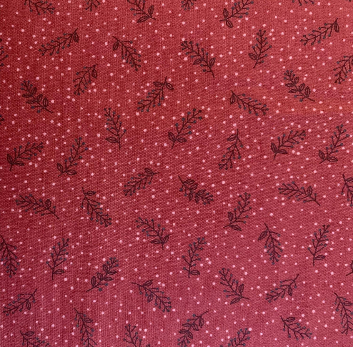 Orimono Imports - La Vie En Rose Cotton Taupe - Cranberry Red
