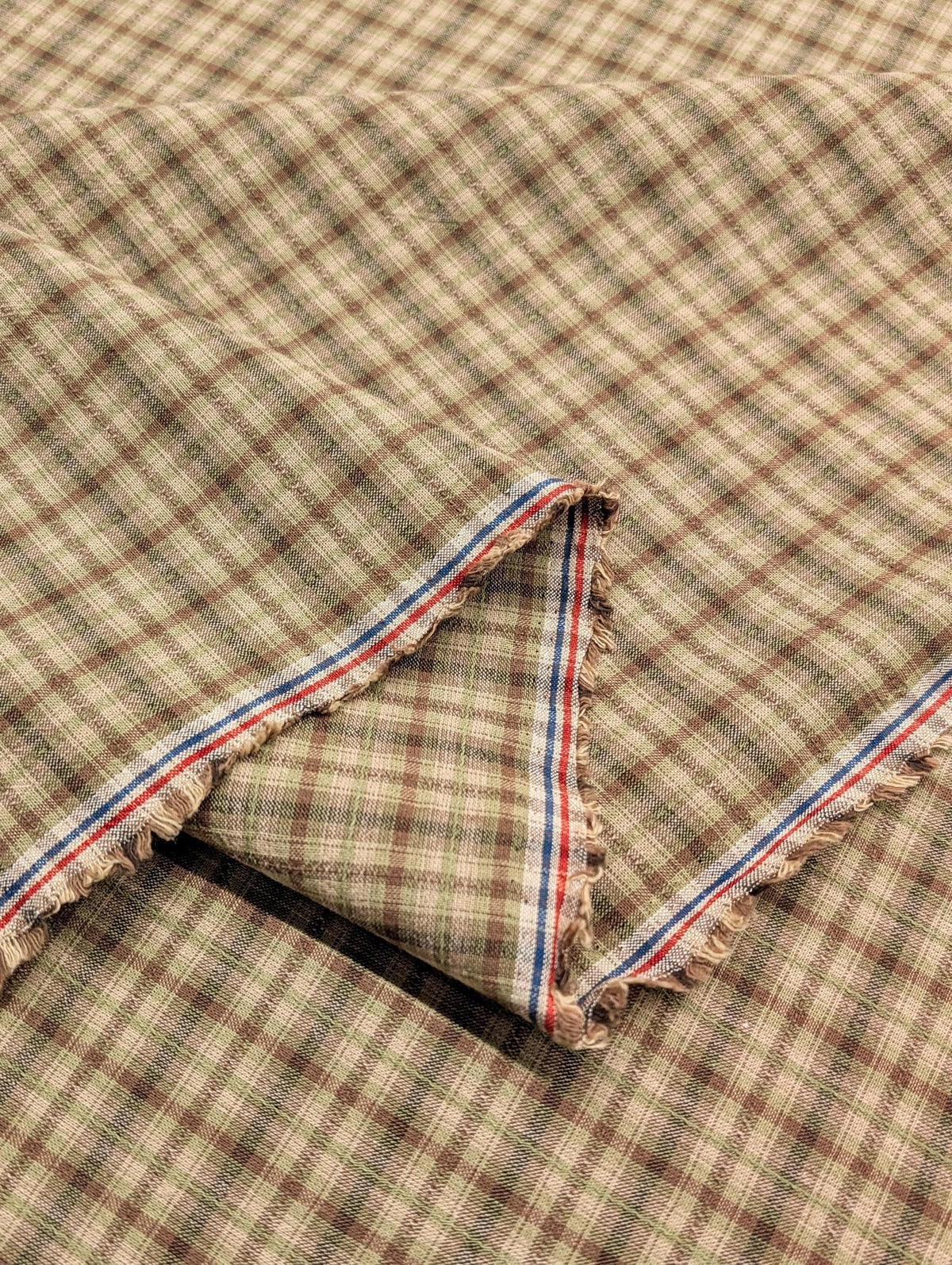 Textile Pantry - Junko Matsuda Yarn Dyed Plaid Cotton Fabric - Brown and Beige
