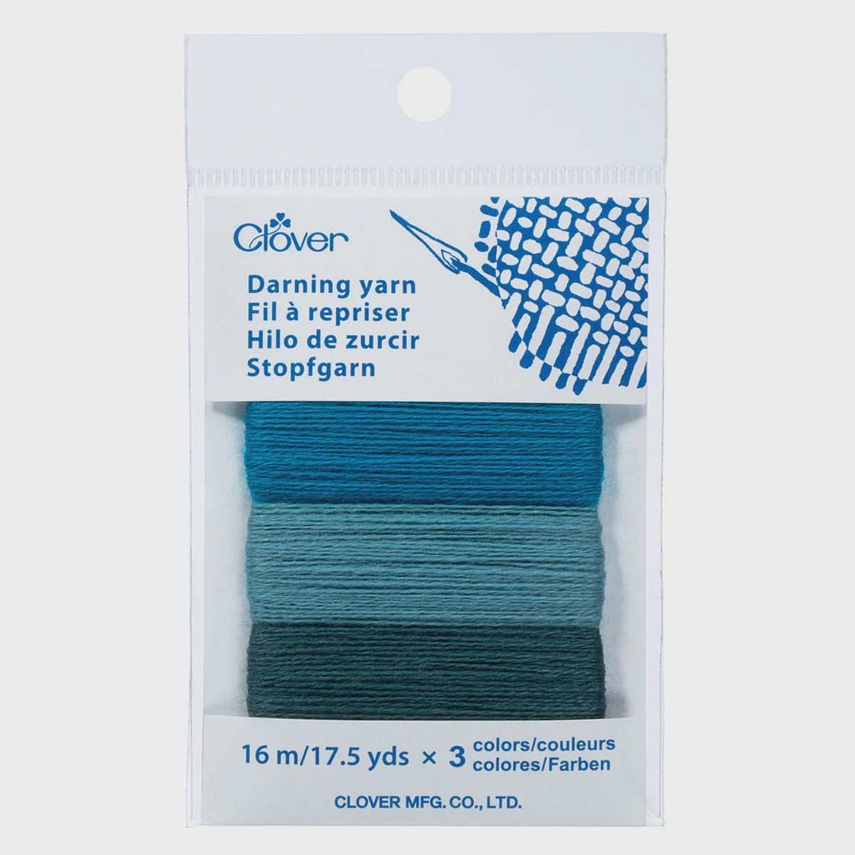 Clover Japanese Darning Yarn 3 Color Assortment #7959 LAKE