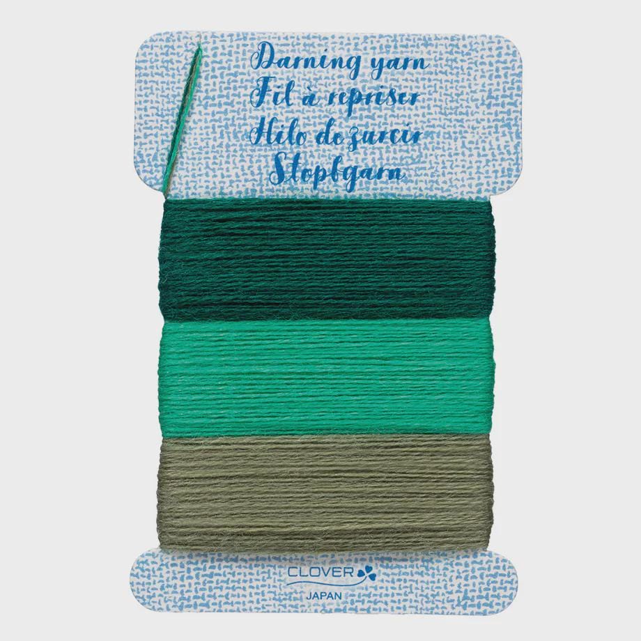 Clover Japanese Darning Yarn 3 Color Assortment #7960 EMERALD