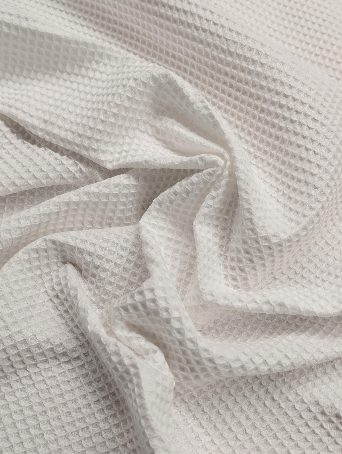NEW Non-Sretch Japanese Cotton Woven Waffle Fabric - White - Half Yard H-5000-1