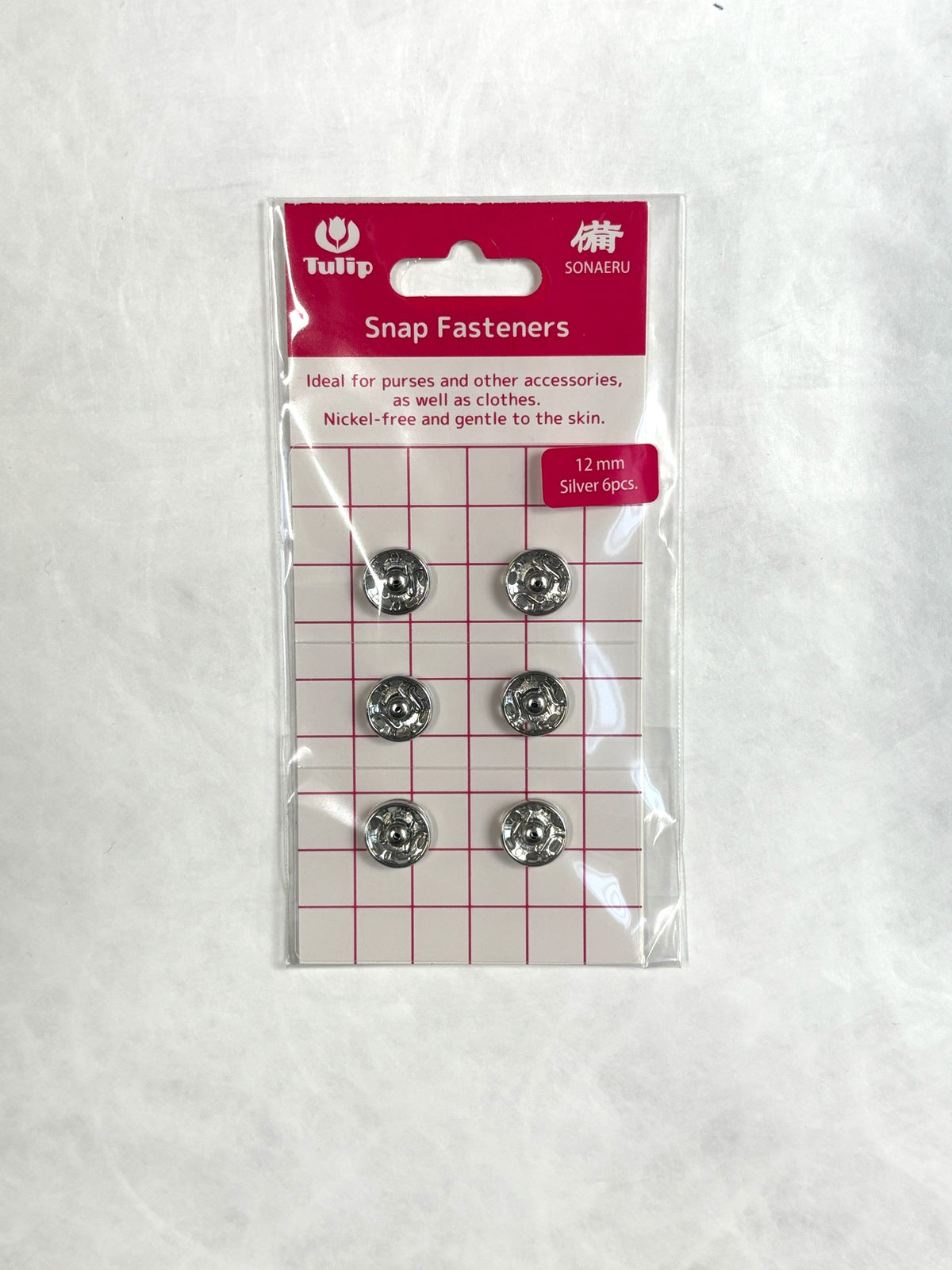 Tulip - "Sonaeru 備" Snap Fasteners Various Sizes 7mm to 21mm - Silver